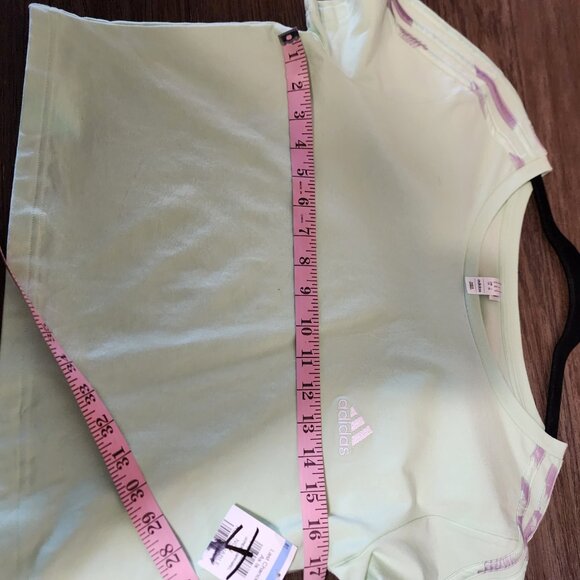 Adidas Women's 3-stripes Baby Tee NWT Green Large - Picture 8 of 11